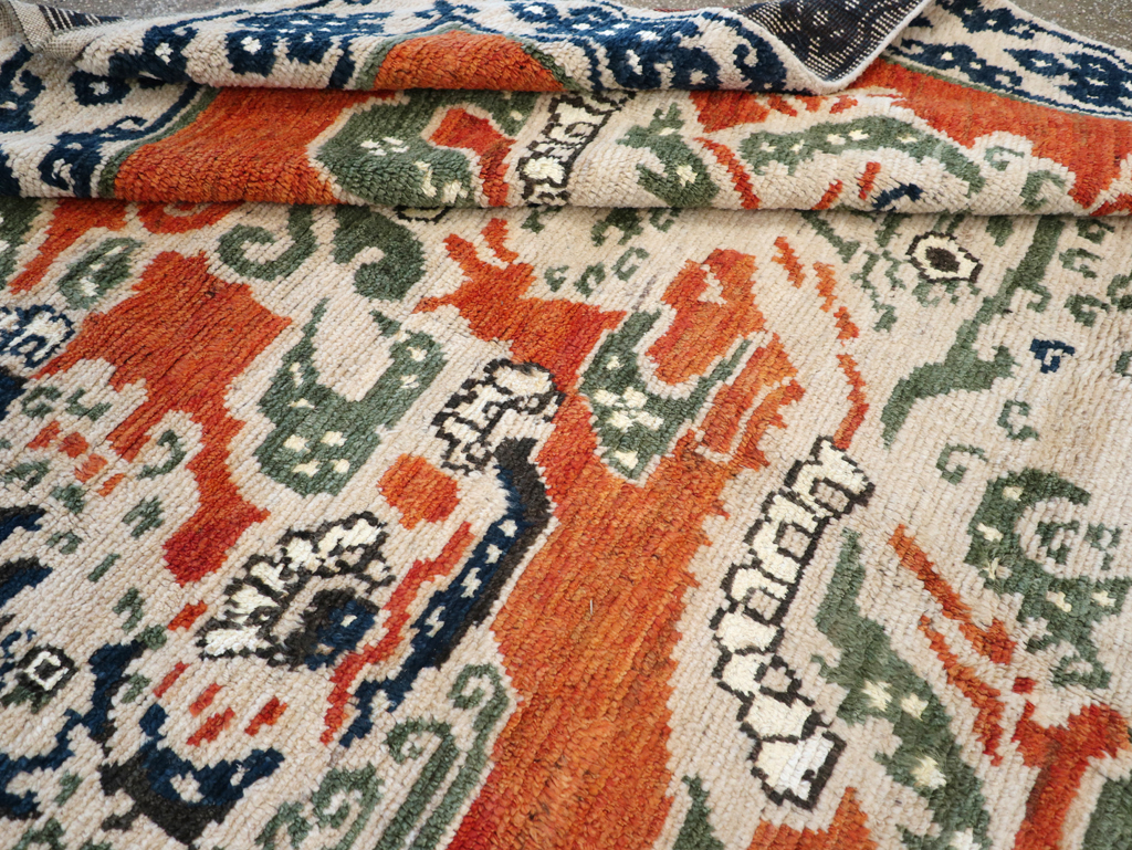 Modern East Turkestan Pictorial Khotan Small Room Size Carpet, No.32477 - Gss