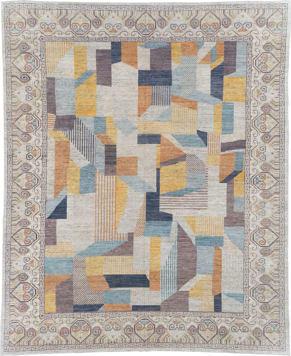 Modern East Turkestan Khotan Room Size Carpet, No.32480 - Gss