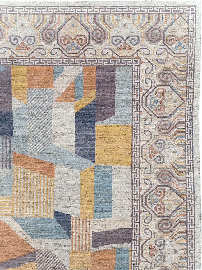 Modern East Turkestan Khotan Room Size Carpet, No.32480 - Gss