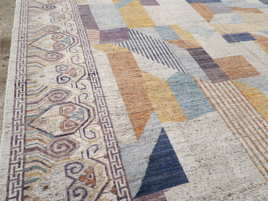 Modern East Turkestan Khotan Room Size Carpet, No.32480 - Gss