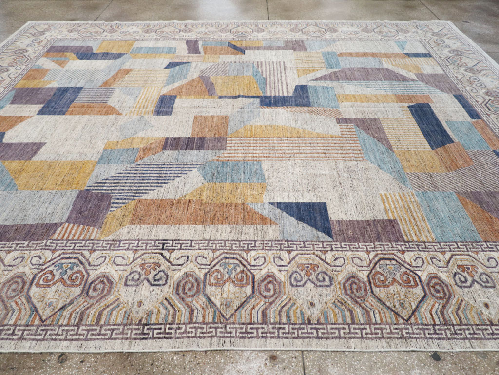 Modern East Turkestan Khotan Room Size Carpet, No.32480 - Gss