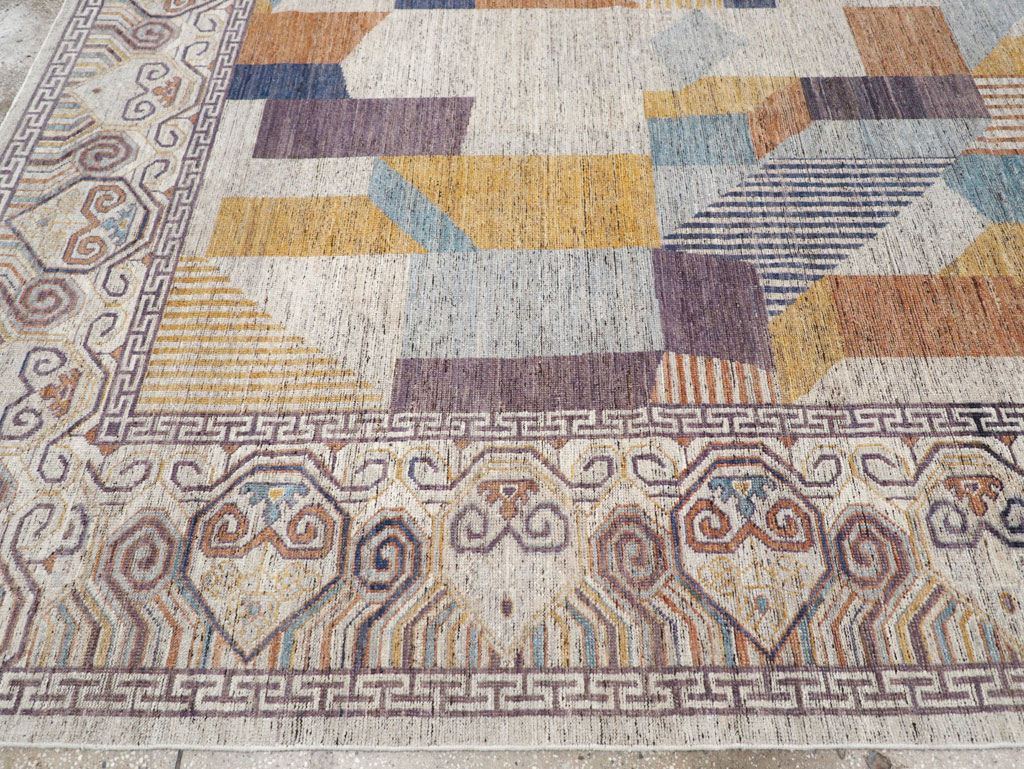 Modern East Turkestan Khotan Room Size Carpet, No.32480 - Gss