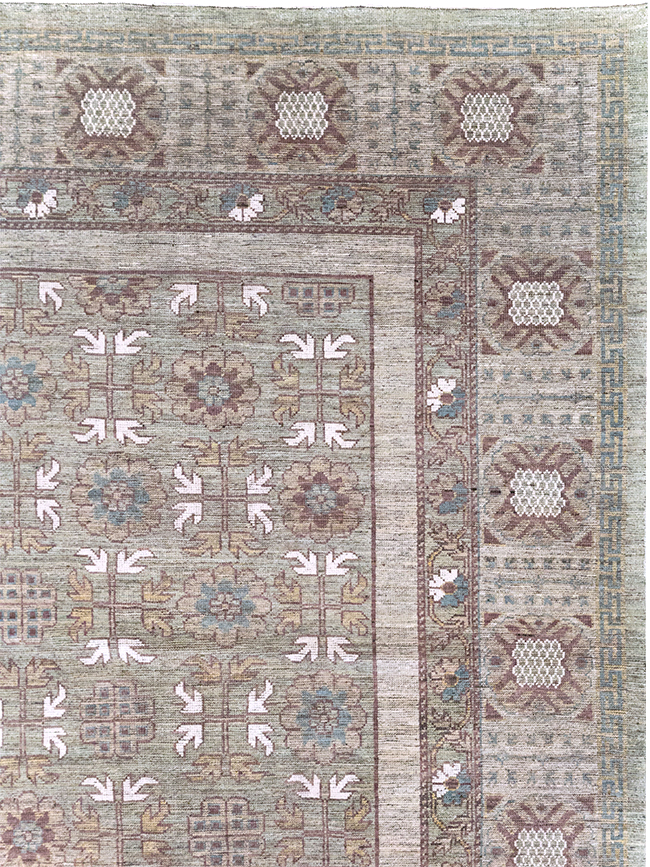 Modern East Turkestan Khotan Room Size Carpet, No.32483 - Gss