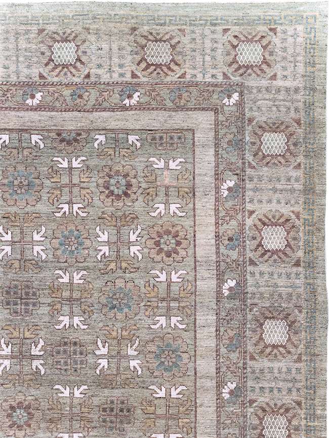 Modern East Turkestan Khotan Room Size Carpet, No.32483 - Gss