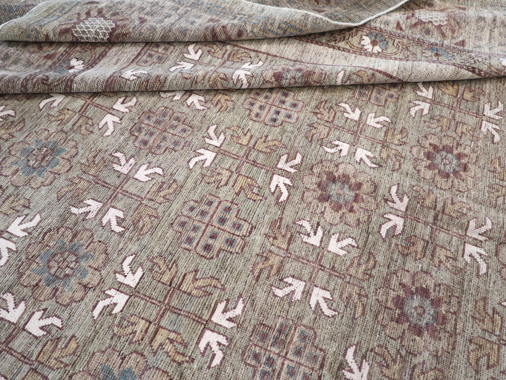 Modern East Turkestan Khotan Room Size Carpet, No.32483 - Gss