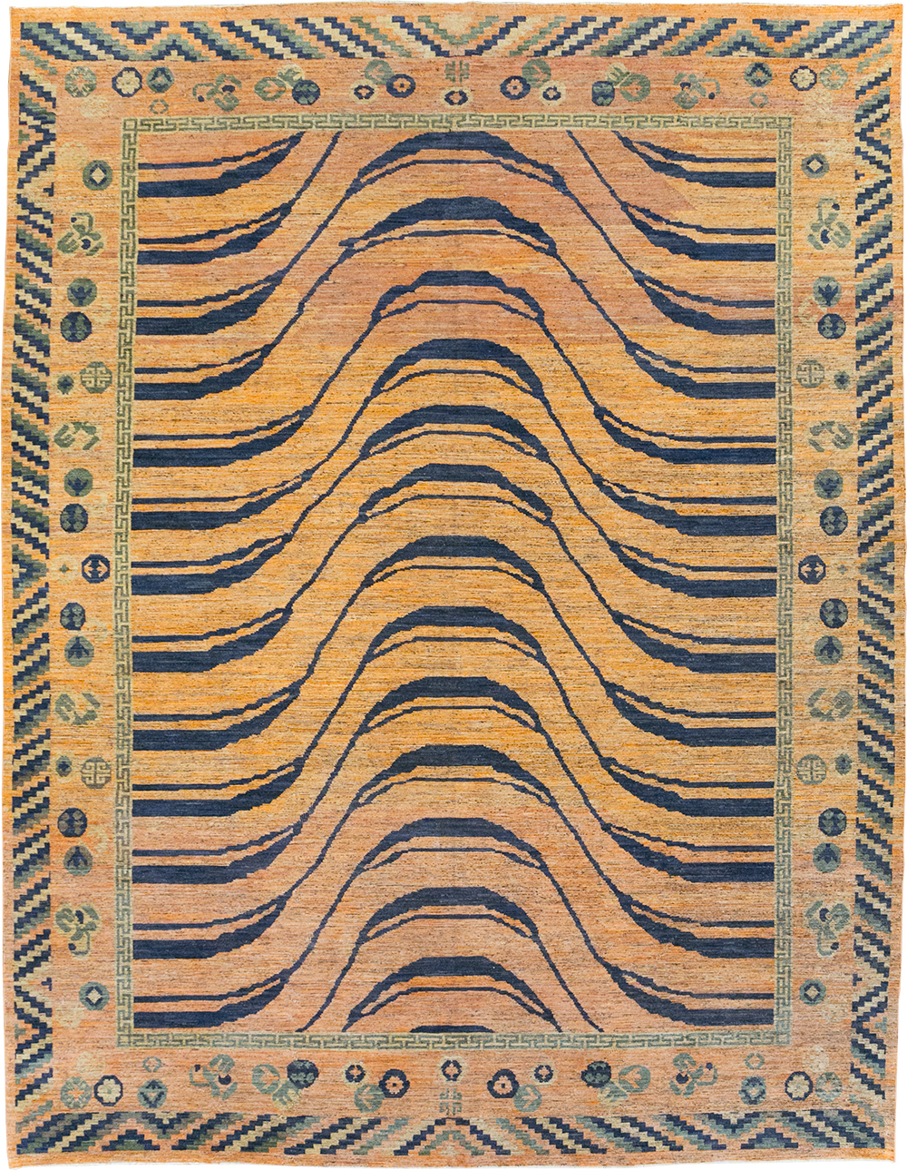 Modern East Turkestan Khotan Room Size Carpet, No.32484 - Gss