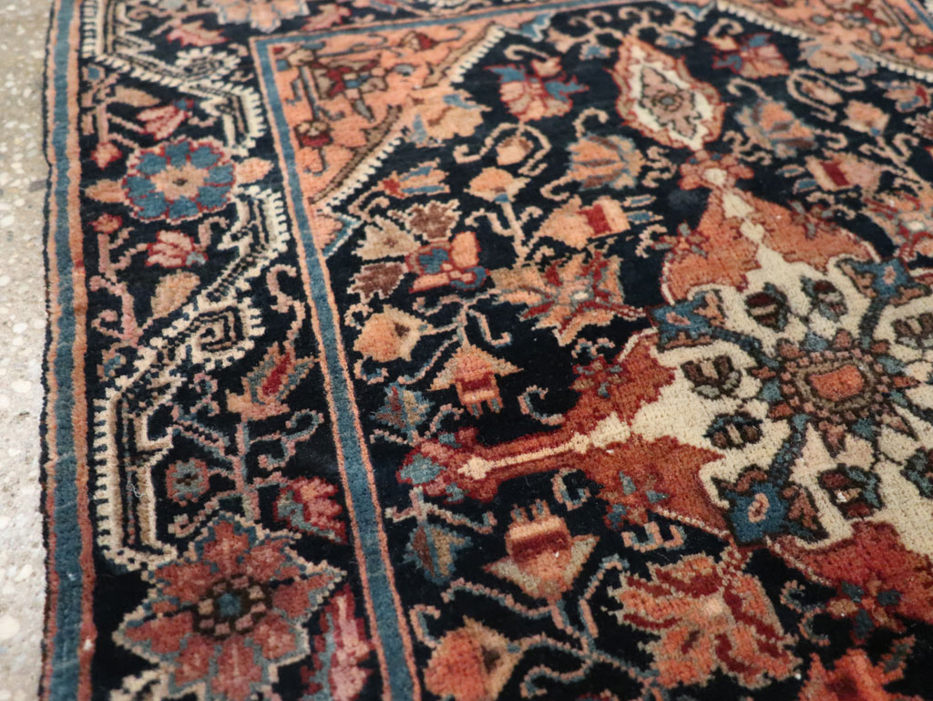 Antique Persian Sarouk Throw Rug, No.32486 - Gss