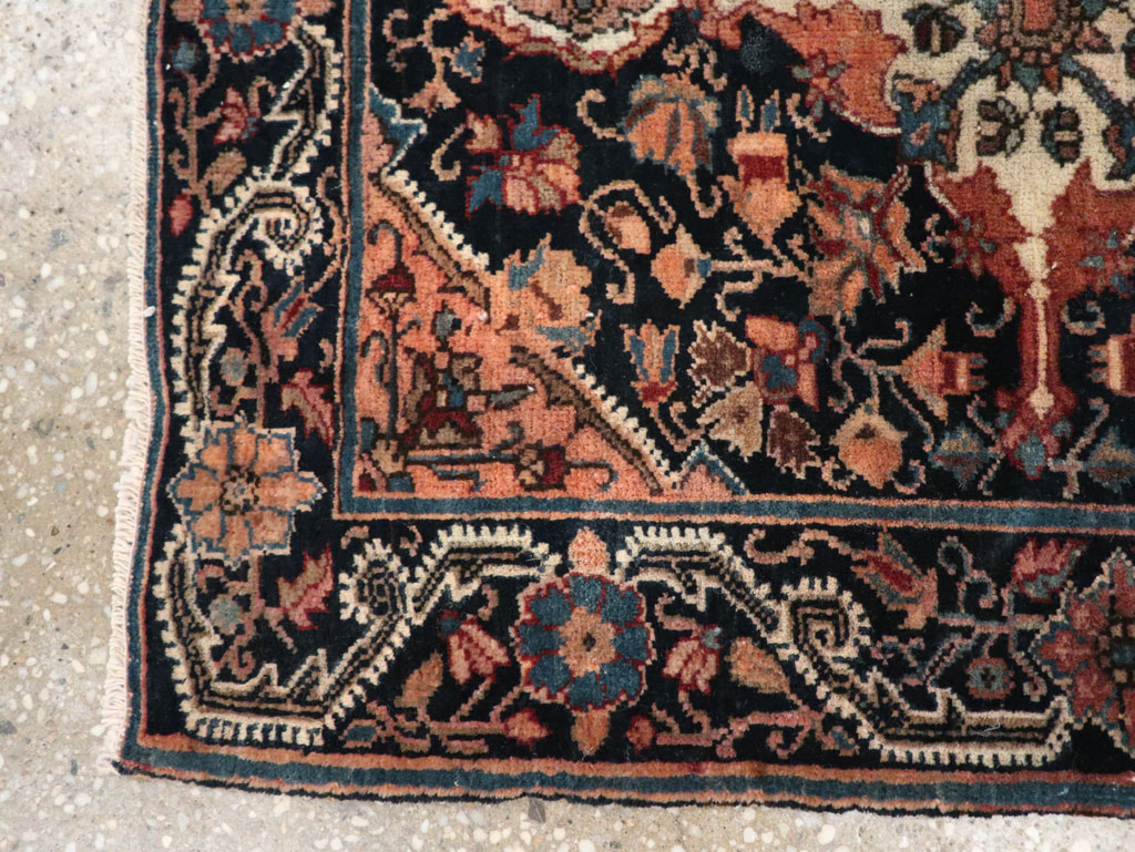 Antique Persian Sarouk Throw Rug, No.32486 - Gss
