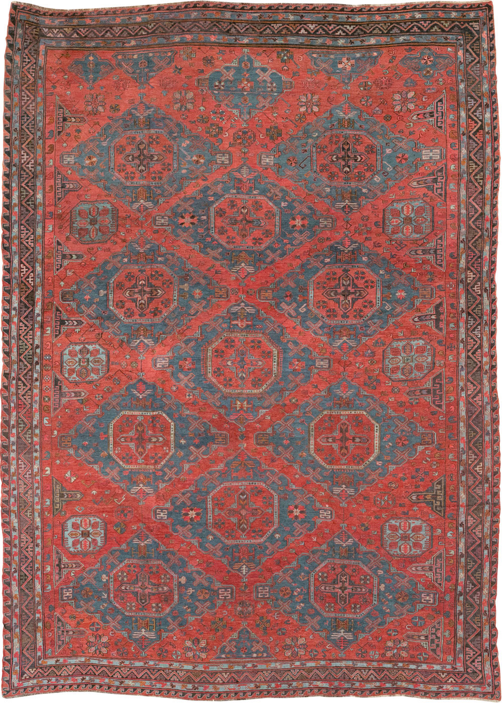 Antique Central Asian Soumak Room Size Carpet, No.32489 - Gss