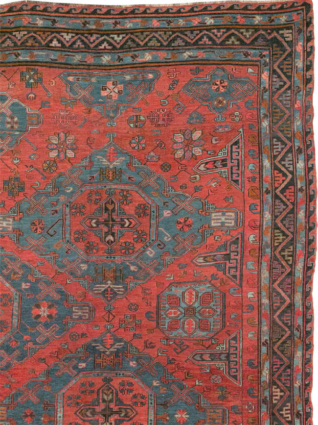 Antique Central Asian Soumak Room Size Carpet, No.32489 - Gss