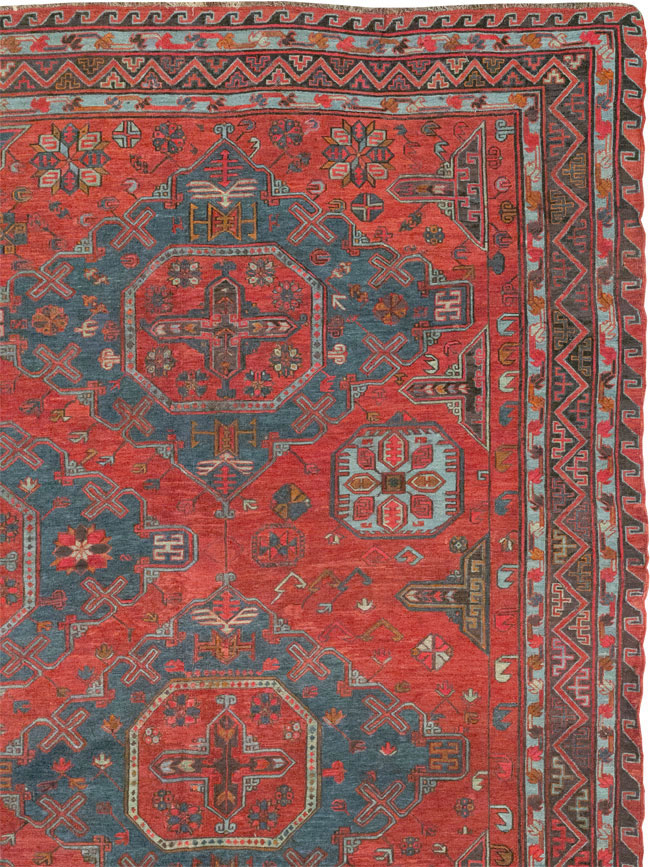 Antique Central Asian Soumak Room Size Carpet, No.32489 - Gss