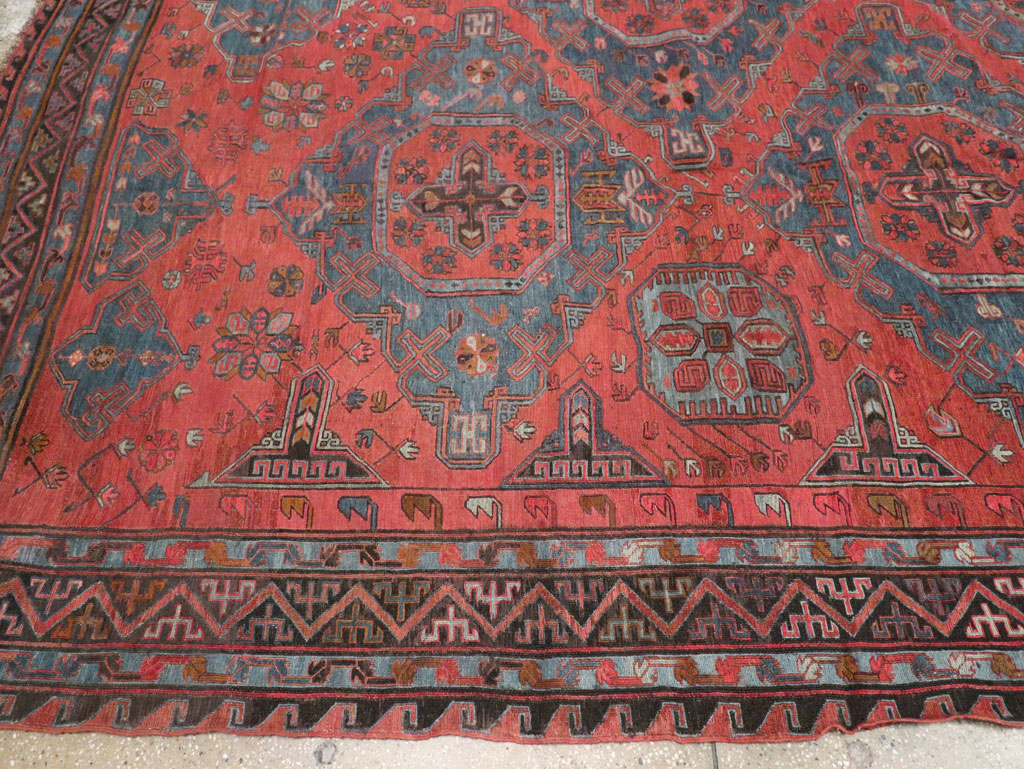 Antique Central Asian Soumak Room Size Carpet, No.32489 - Gss