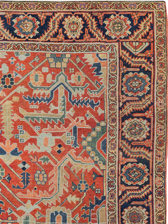 Antique Persian Heriz Room Size Carpet, No.32491 - Gss