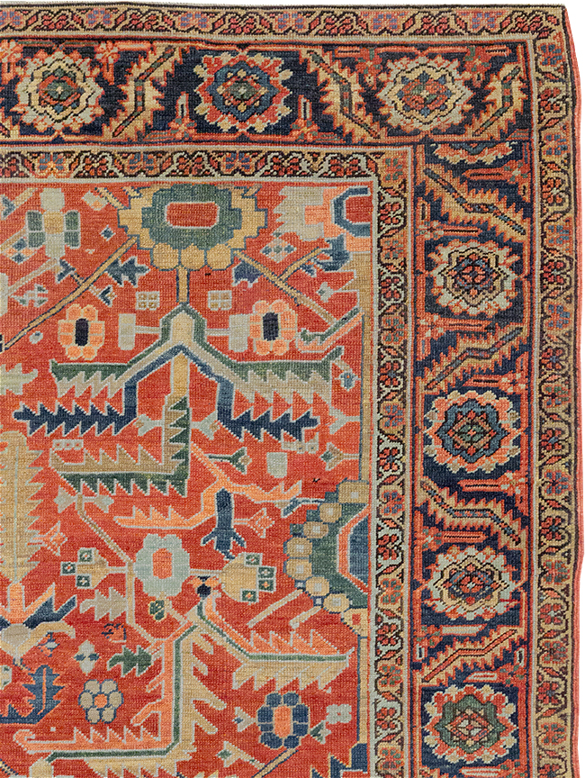 Antique Persian Heriz Room Size Carpet, No.32491 - Gss