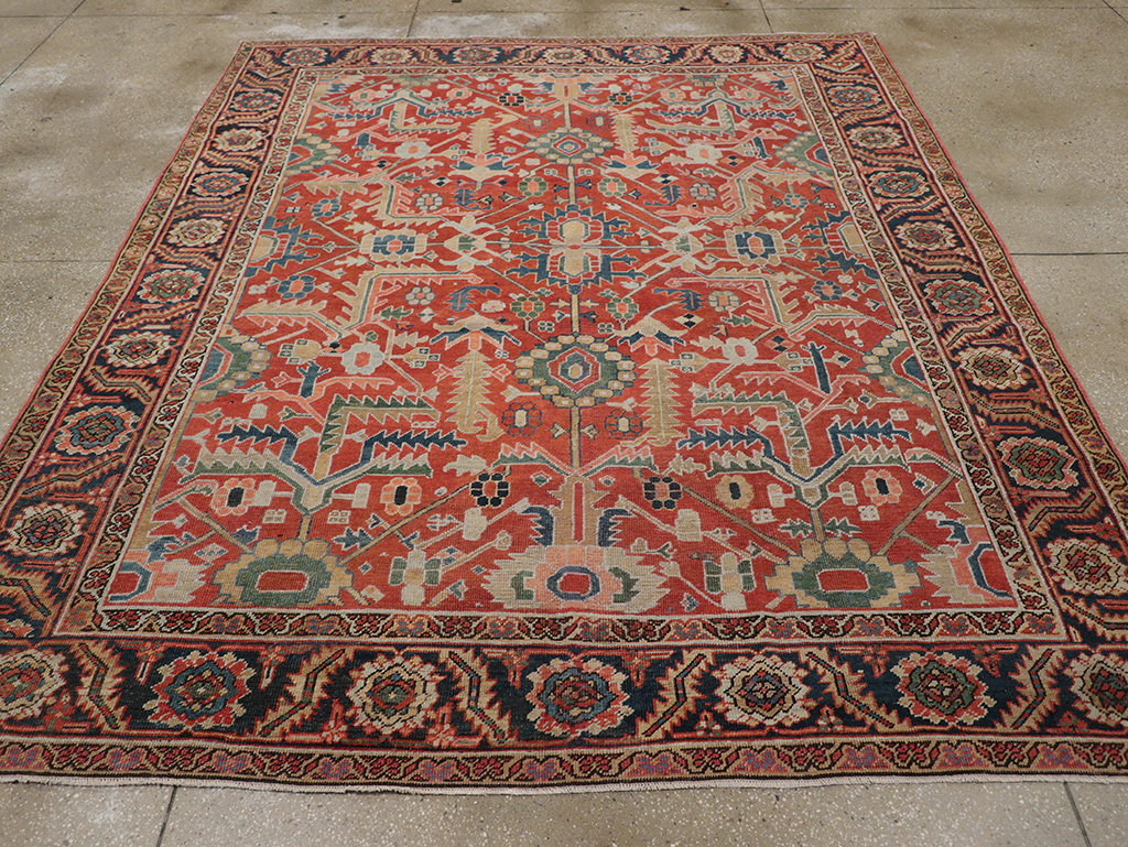 Antique Persian Heriz Room Size Carpet, No.32491 - Gss