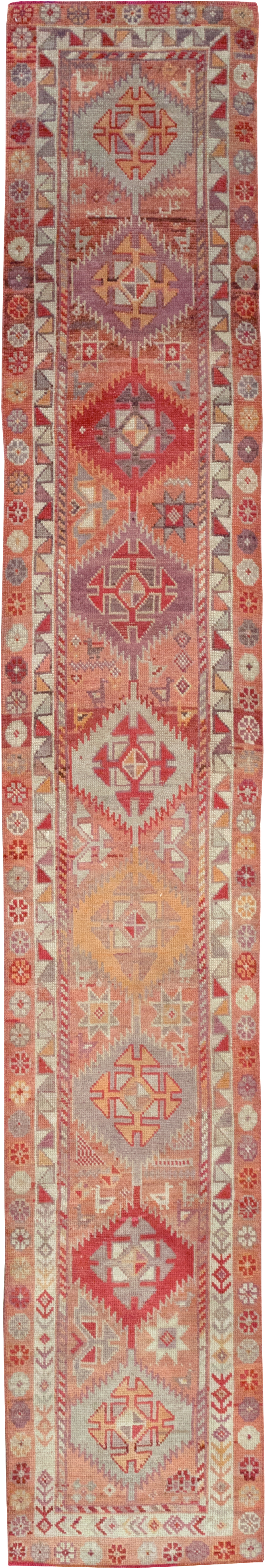 Vintage Turkish Oushak Runner, No.32494 - Gss