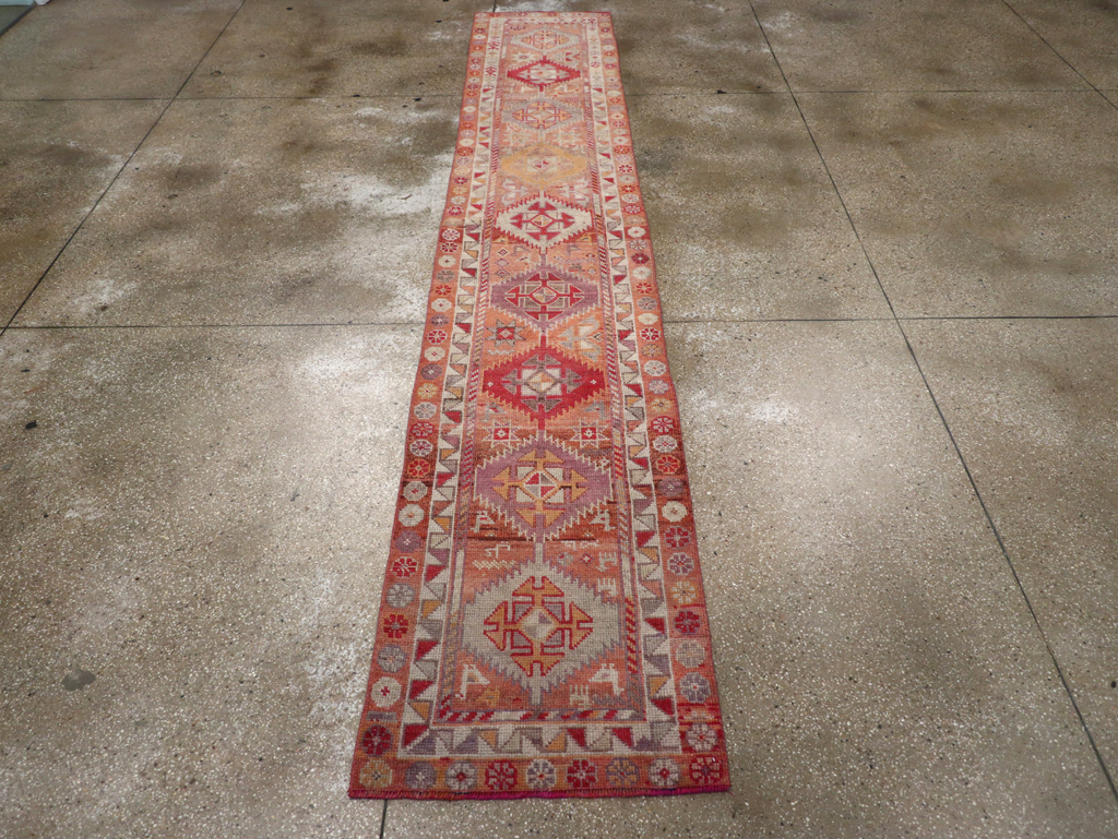 Vintage Turkish Oushak Runner, No.32494 - Gss