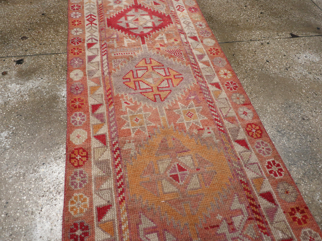 Vintage Turkish Oushak Runner, No.32494 - Gss