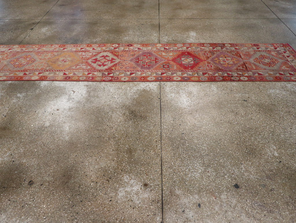 Vintage Turkish Oushak Runner, No.32494 - Gss