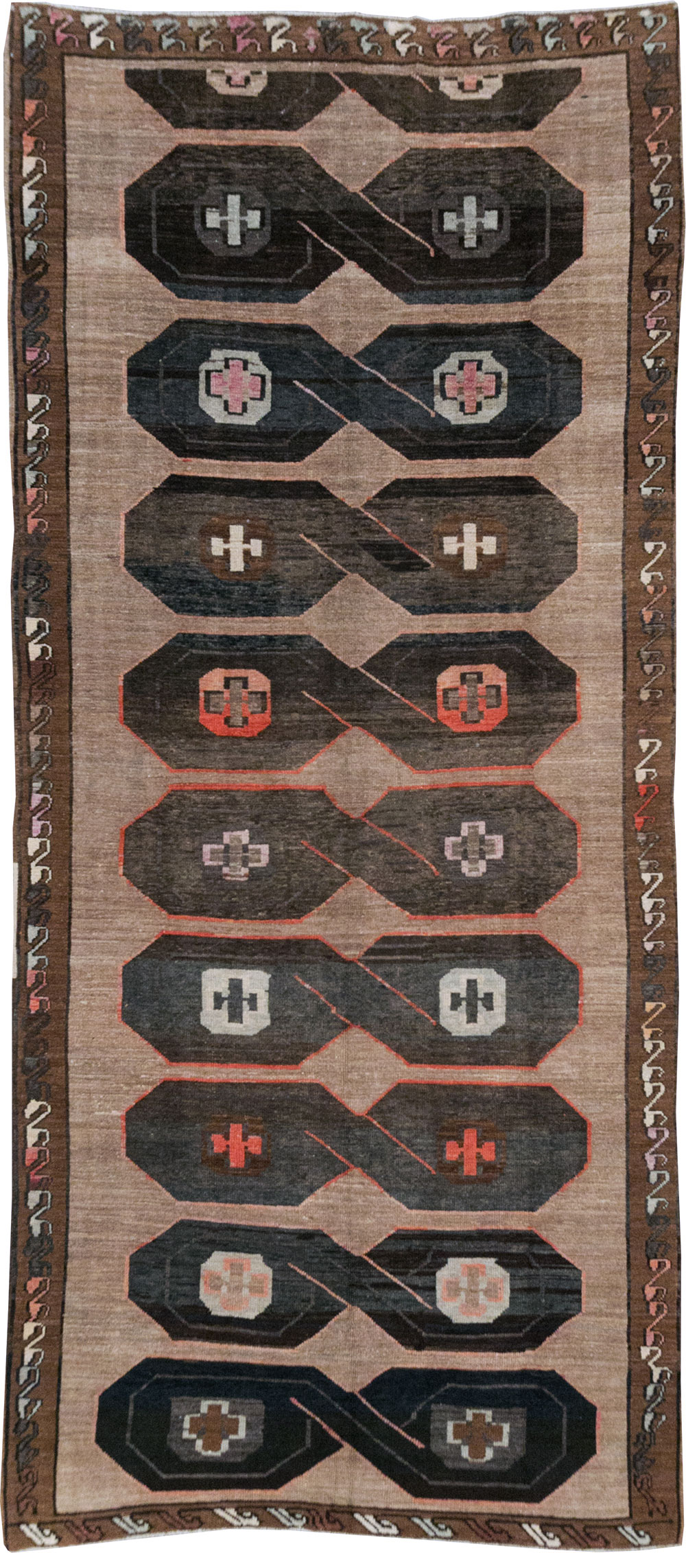 Vintage Turkish Anatolian Wide Gallery Runner, No.32496 - Gss