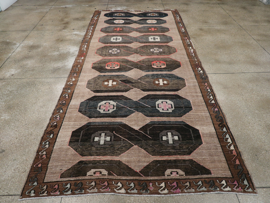 Vintage Turkish Anatolian Wide Gallery Runner, No.32496 - Gss