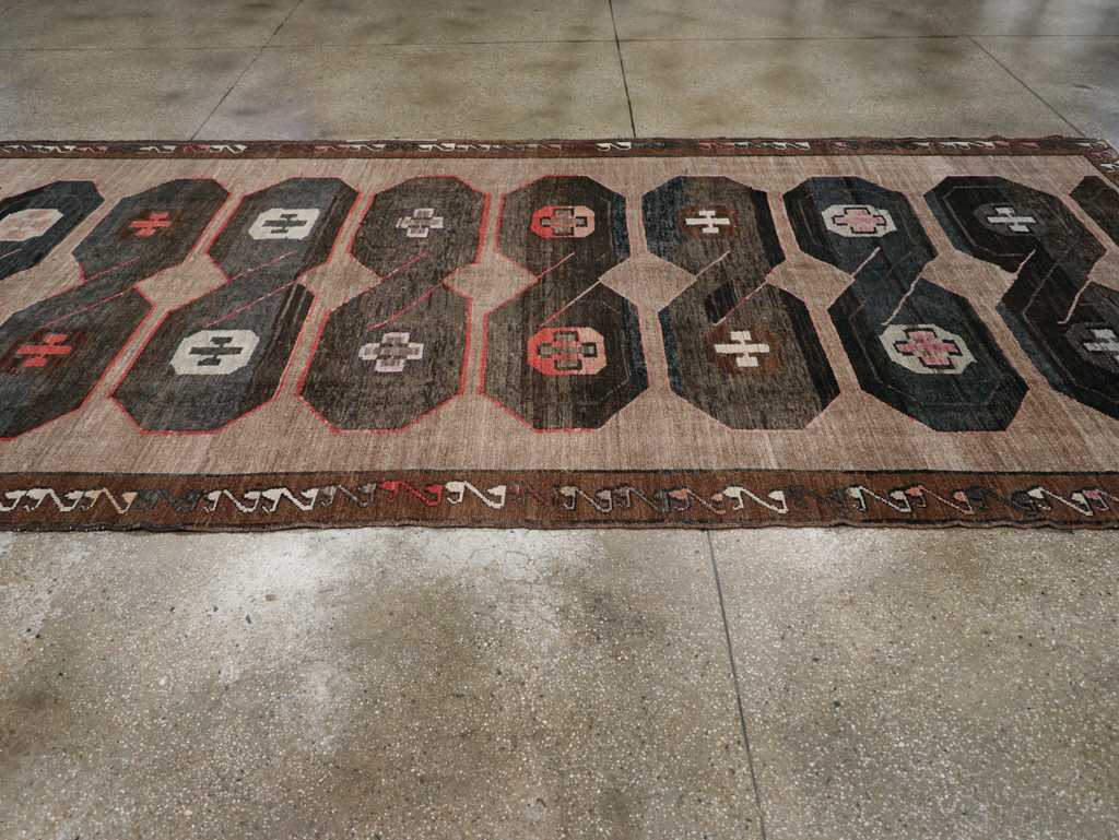 Vintage Turkish Anatolian Wide Gallery Runner, No.32496 - Gss