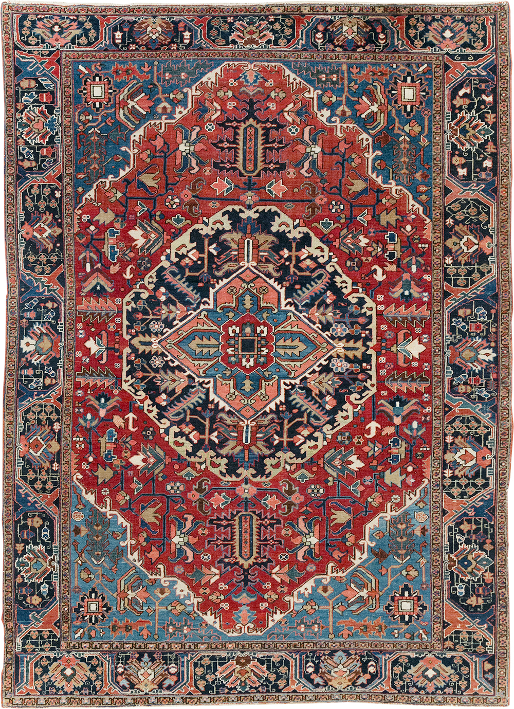 Antique Persian Heriz Small Room Size Carpet, No.32497 - Gss
