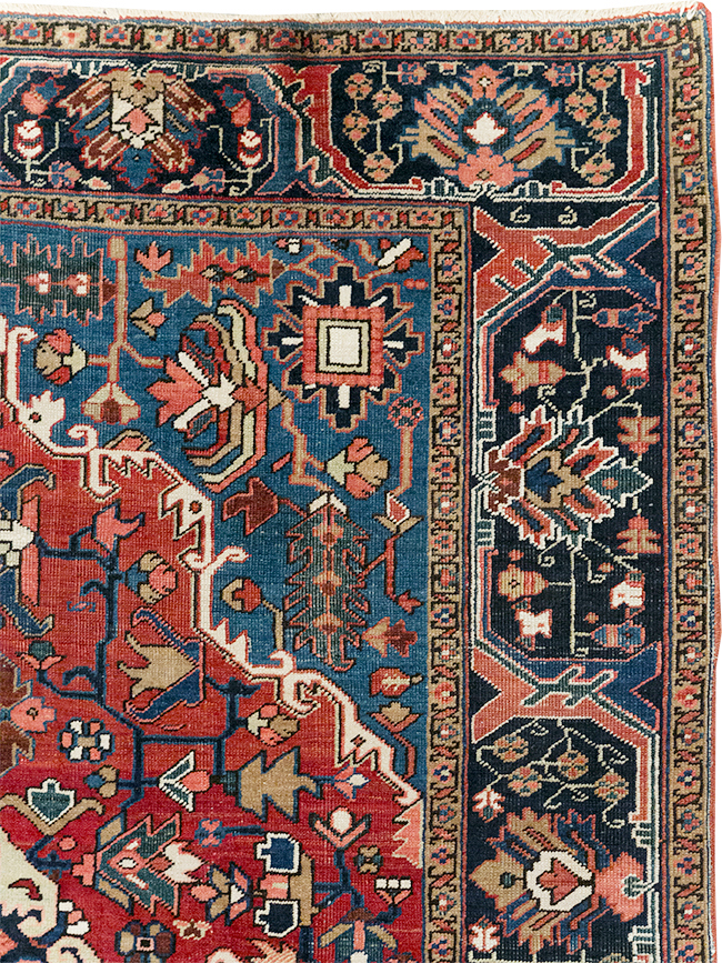 Antique Persian Heriz Small Room Size Carpet, No.32497 - Gss