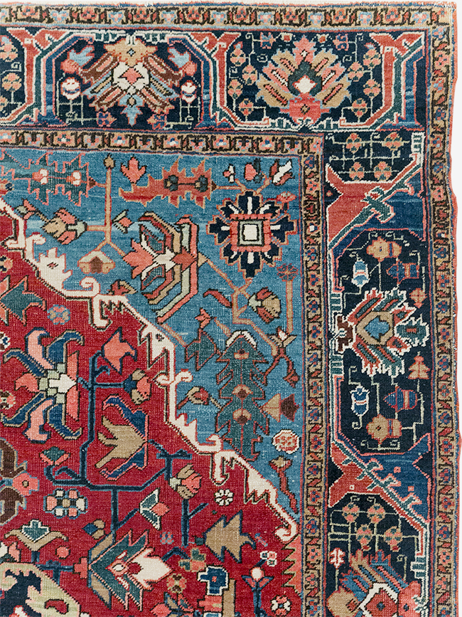 Antique Persian Heriz Small Room Size Carpet, No.32497 - Gss