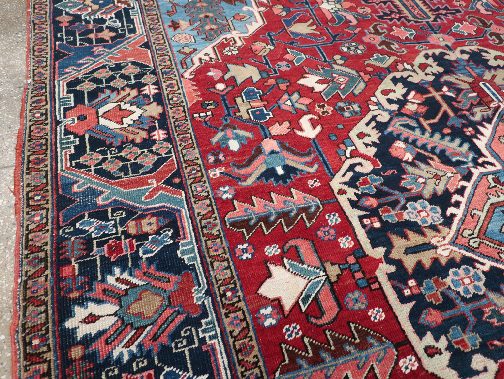 Antique Persian Heriz Small Room Size Carpet, No.32497 - Gss