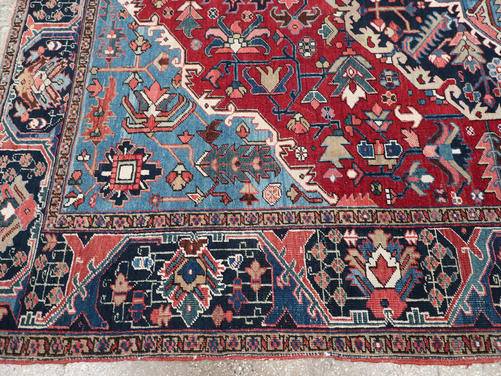 Antique Persian Heriz Small Room Size Carpet, No.32497 - Gss