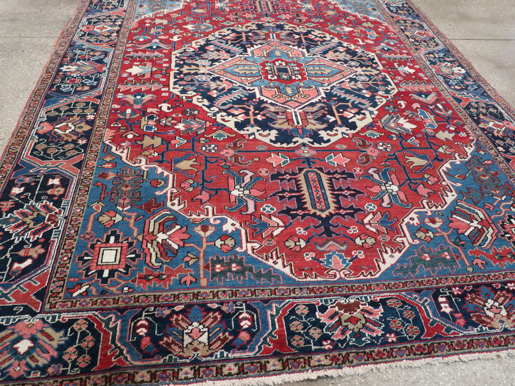 Antique Persian Heriz Small Room Size Carpet, No.32497 - Gss
