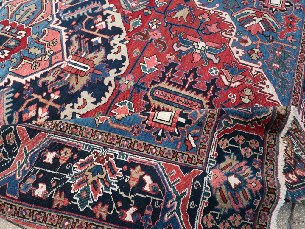 Antique Persian Heriz Small Room Size Carpet, No.32497 - Gss