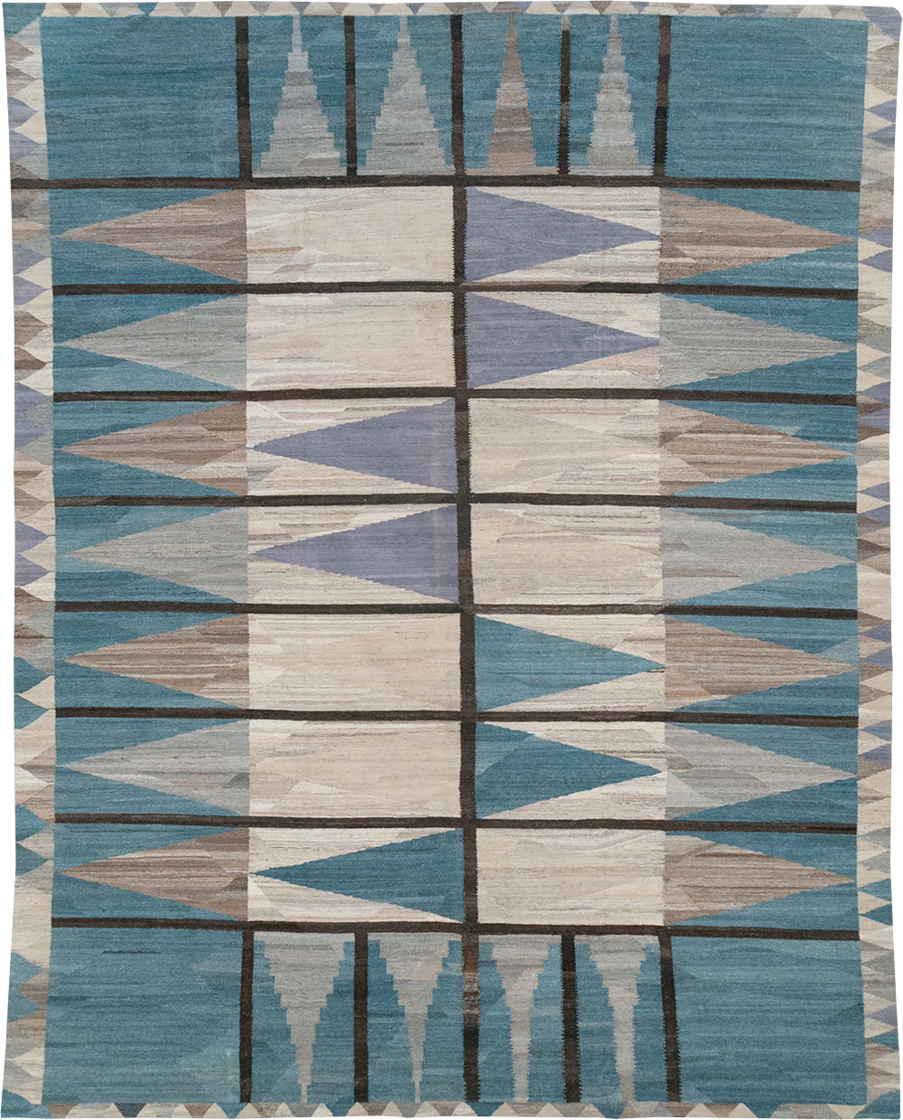 Modern Turkish Flatweave Large Carpet, No.32499 - Gss