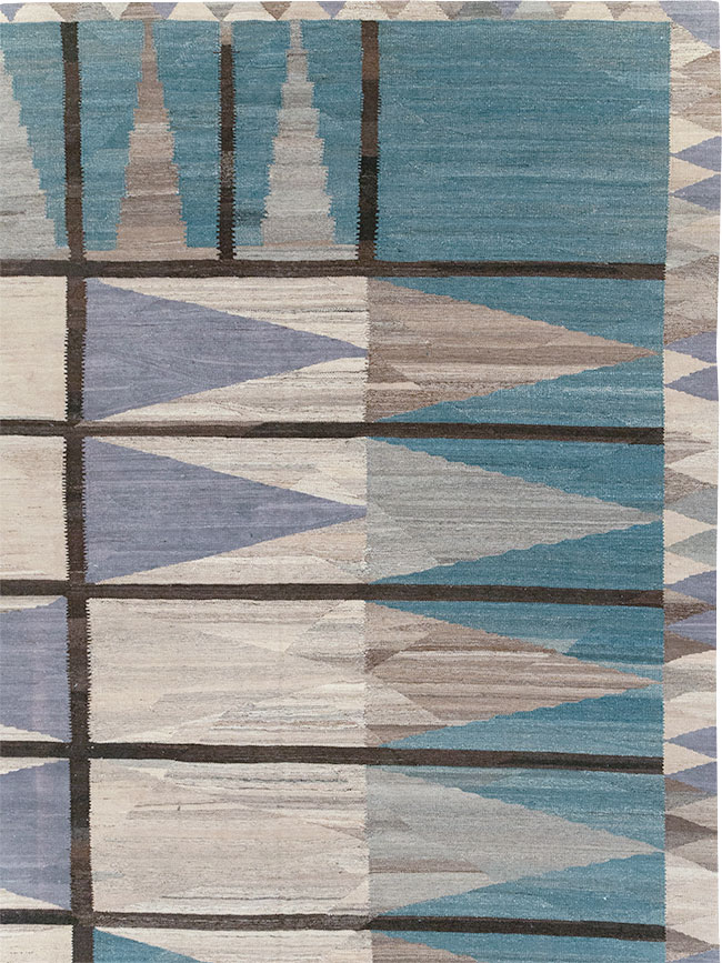 Modern Turkish Flatweave Large Carpet, No.32499 - Gss