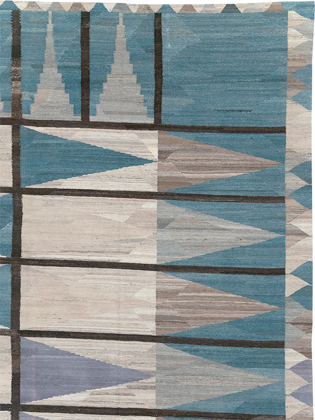 Modern Turkish Flatweave Large Carpet, No.32499 - Gss