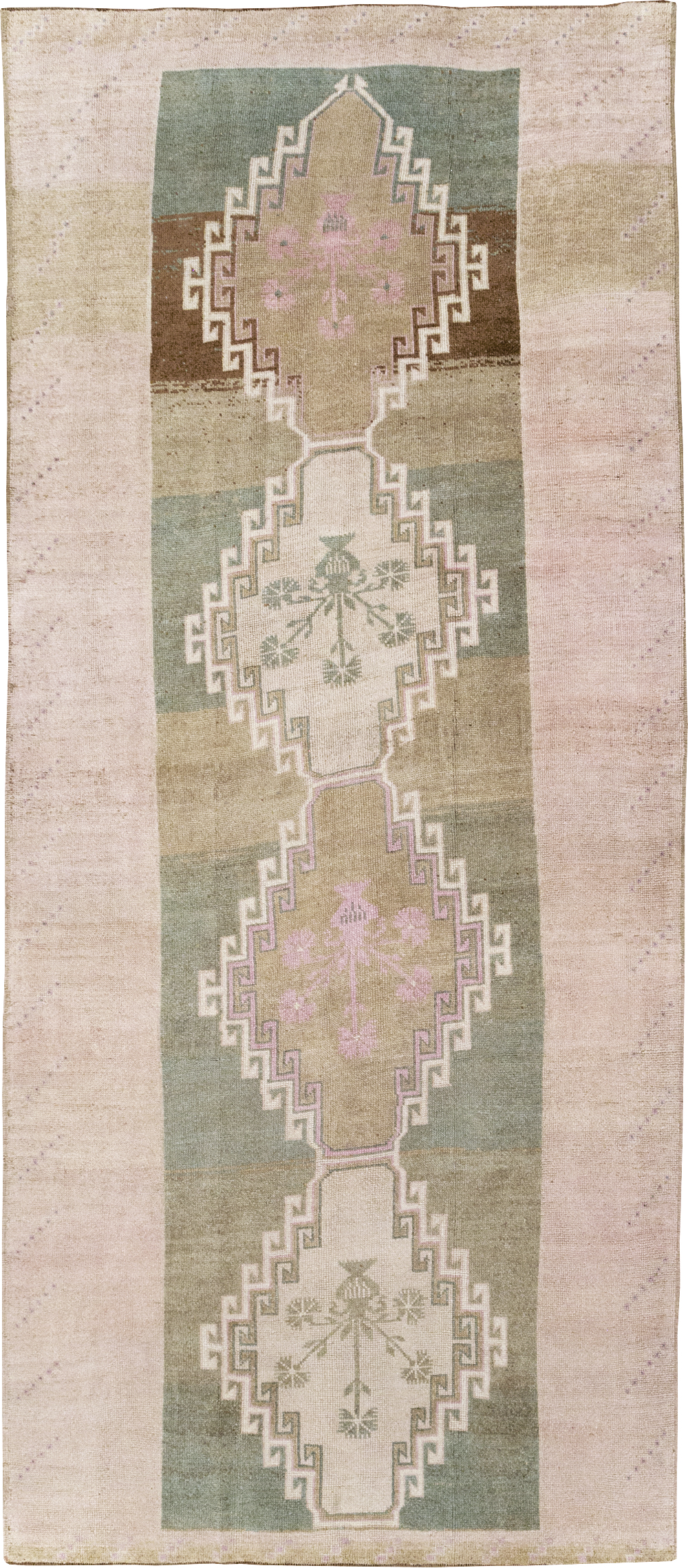 Vintage Turkish Anatolian Wide Gallery Runner, No.32503 - Gss