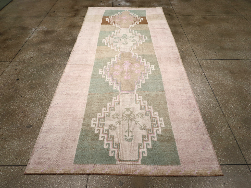 Vintage Turkish Anatolian Wide Gallery Runner, No.32503 - Gss