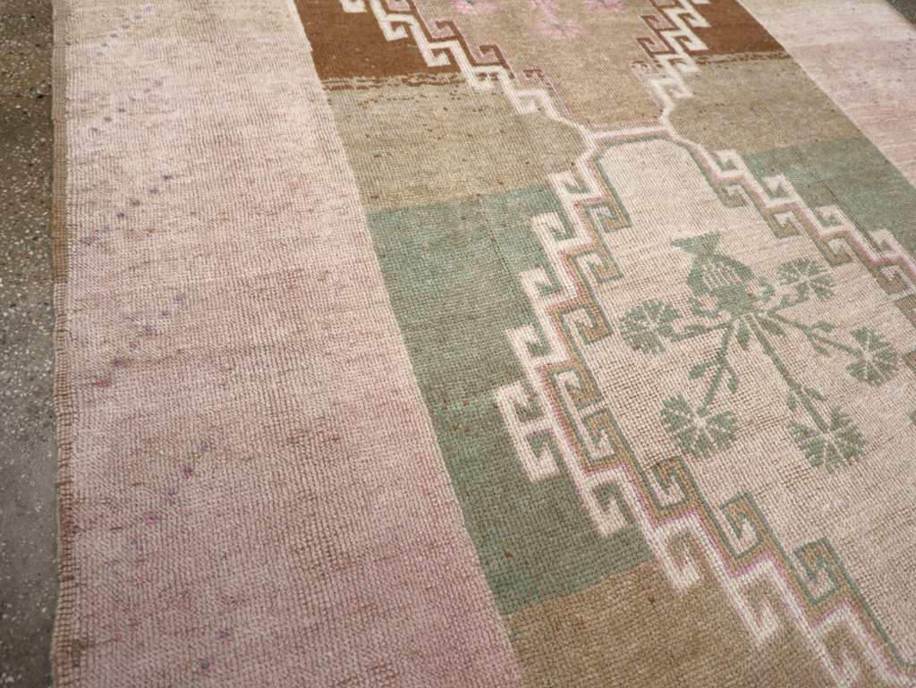 Vintage Turkish Anatolian Wide Gallery Runner, No.32503 - Gss