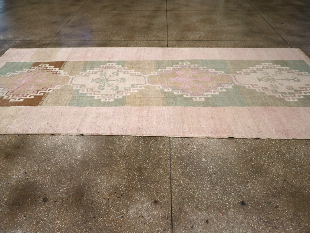 Vintage Turkish Anatolian Wide Gallery Runner, No.32503 - Gss