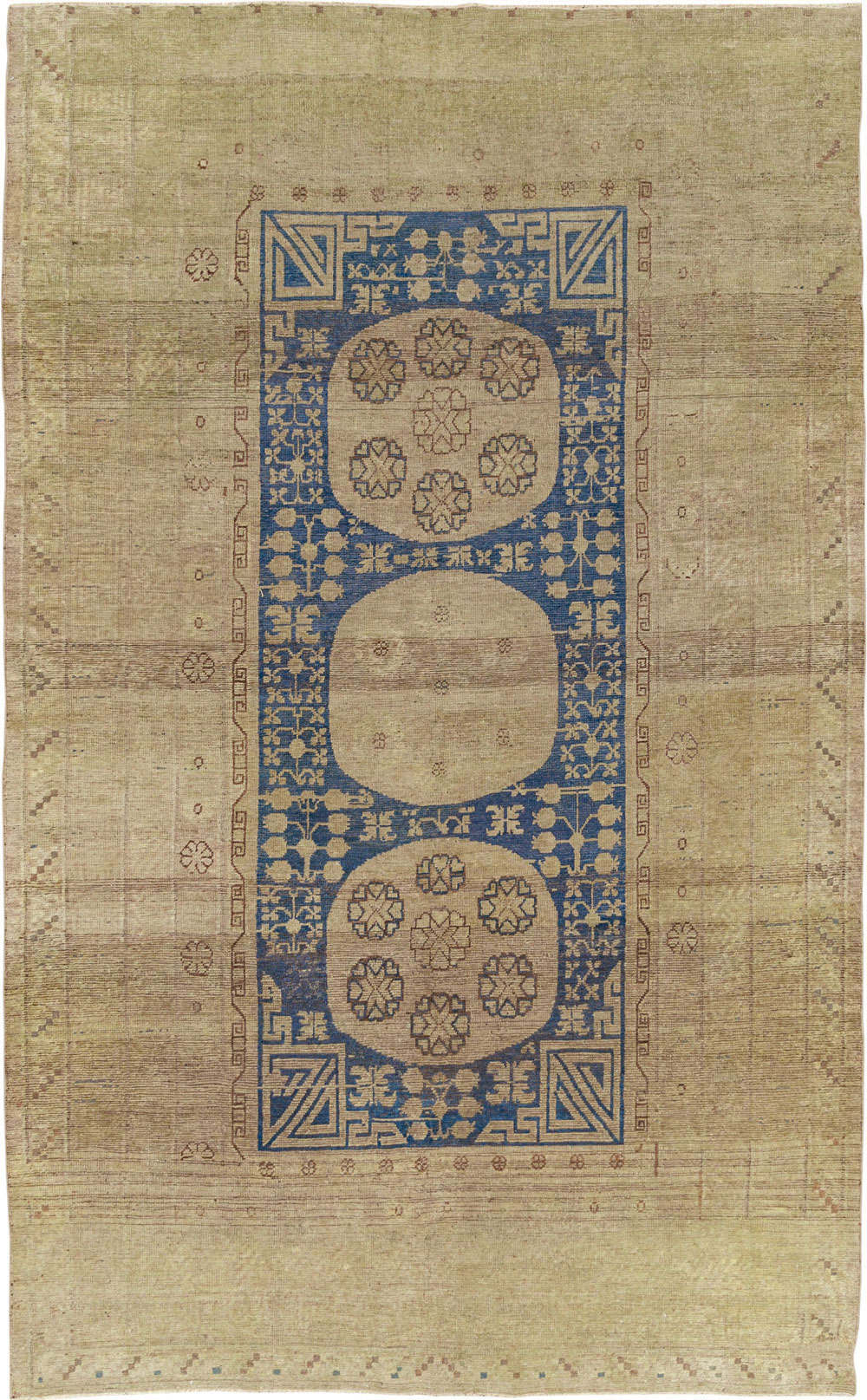 Antique East Turkestan Khotan Accent Carpet, No.32511 - Gss