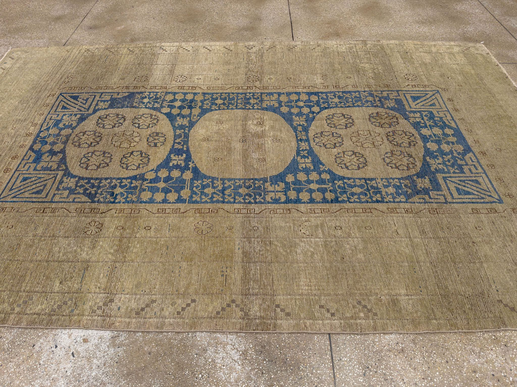 Antique East Turkestan Khotan Accent Carpet, No.32511 - Gss