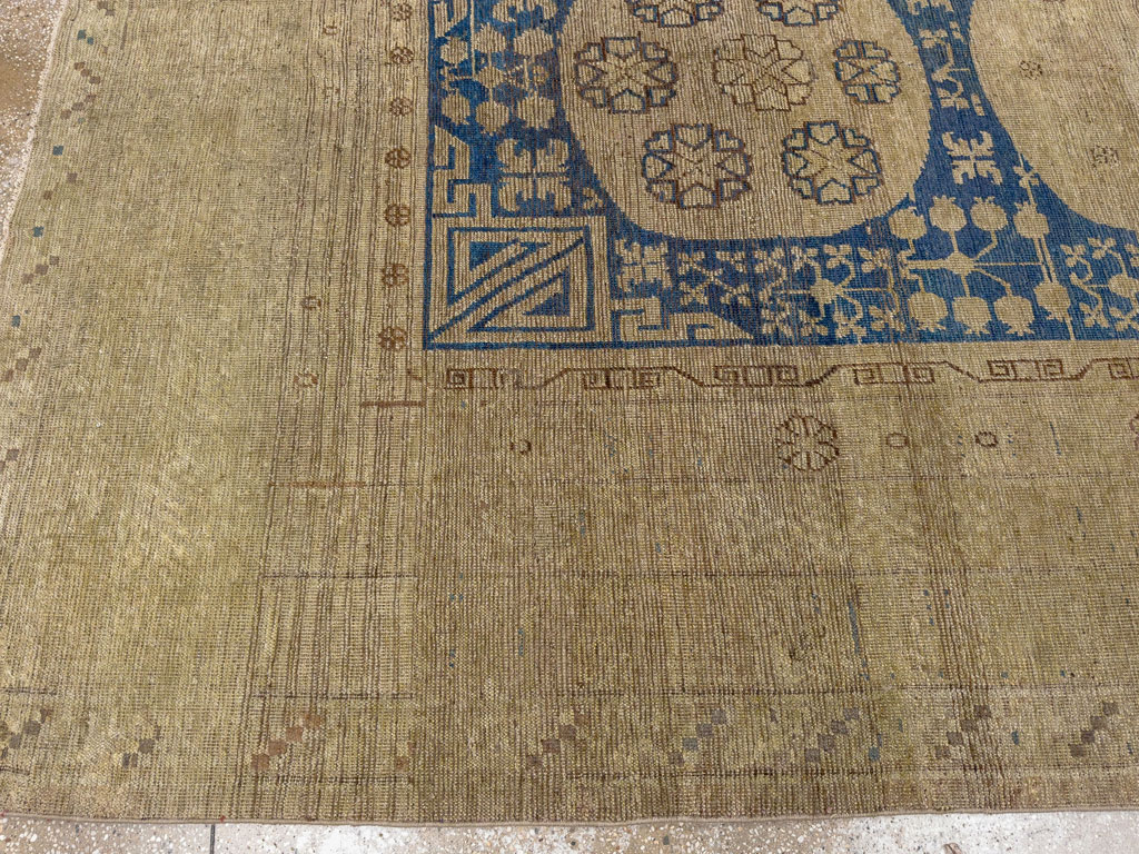 Antique East Turkestan Khotan Accent Carpet, No.32511 - Gss