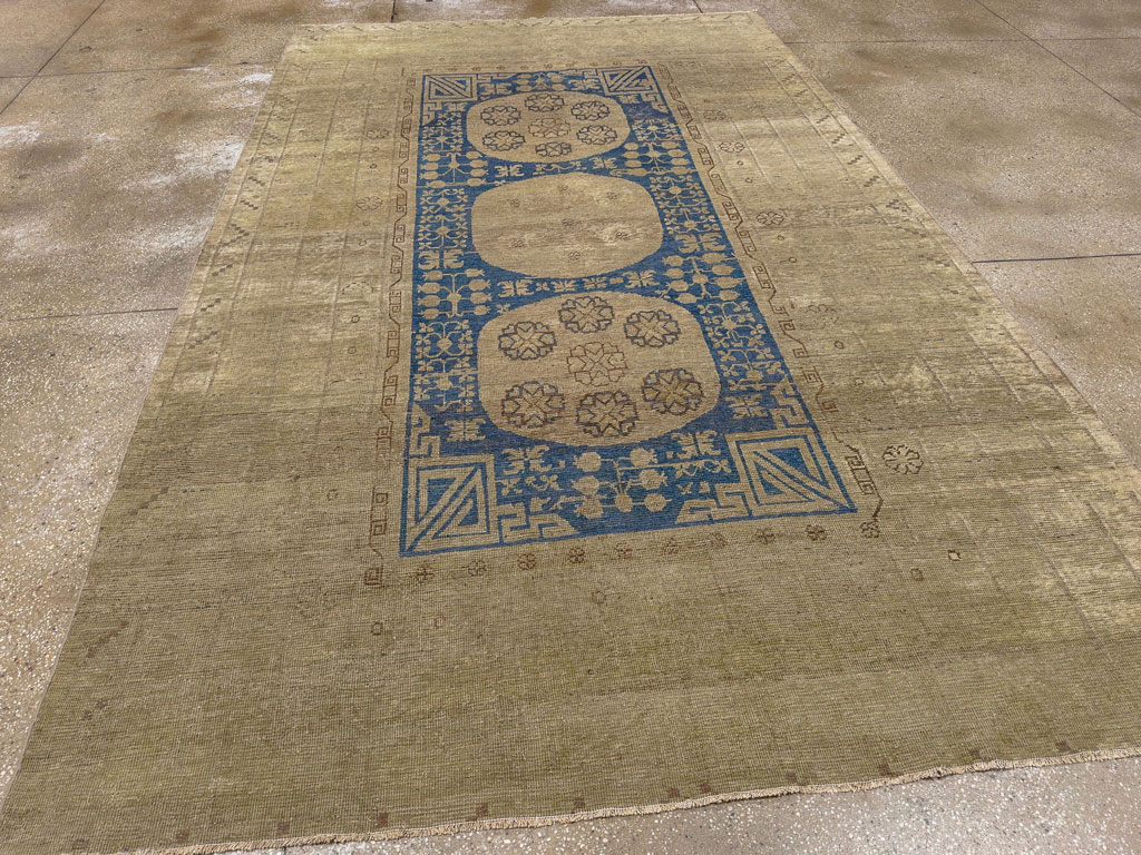Antique East Turkestan Khotan Accent Carpet, No.32511 - Gss