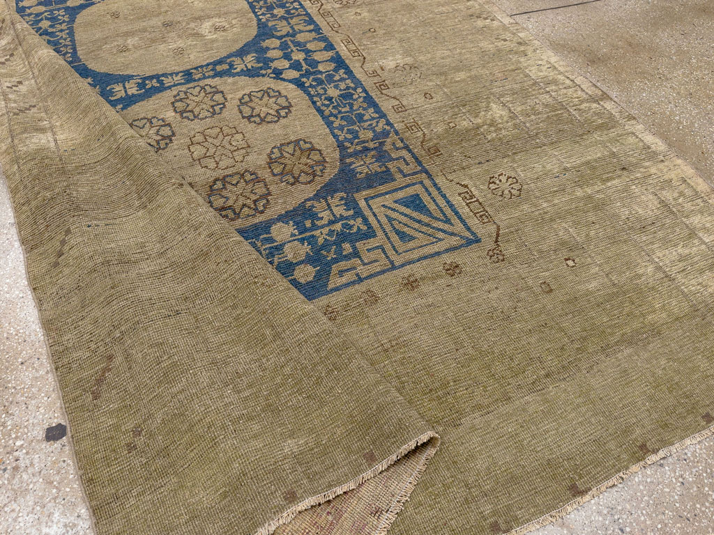 Antique East Turkestan Khotan Accent Carpet, No.32511 - Gss