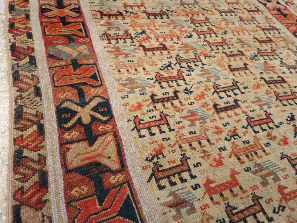 Antique Caucasian Shirvan Accent Rug, No.32512 - Gss