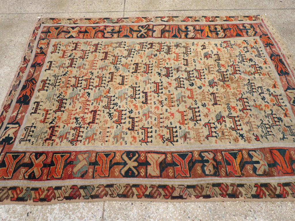 Antique Caucasian Shirvan Accent Rug, No.32512 - Gss
