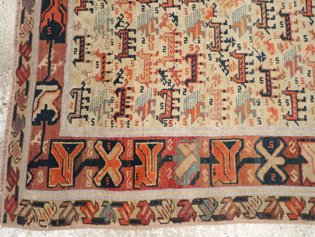 Antique Caucasian Shirvan Accent Rug, No.32512 - Gss