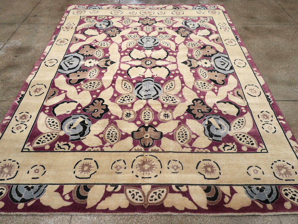 Modern Turkish Art Deco Style Room Size Carpet, No.32520 - Gss