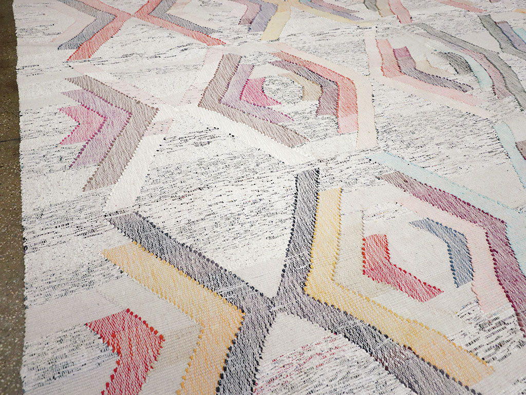 Contemporary Turkish Flatweave Large Room Size Carpet, No.32531 - Gss